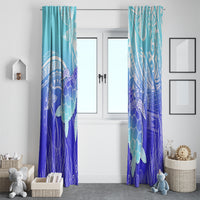 Polynesia Valentine Day Window Curtain Polynesian Sea Turtle Turquoise Version LT14 - Polynesian Pride