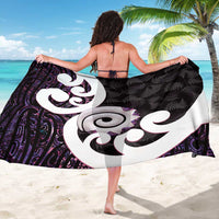 Aotearoa Koru Sarong Purple Maori Paua Shell Mix Silver Fern LT14 - Polynesian Pride