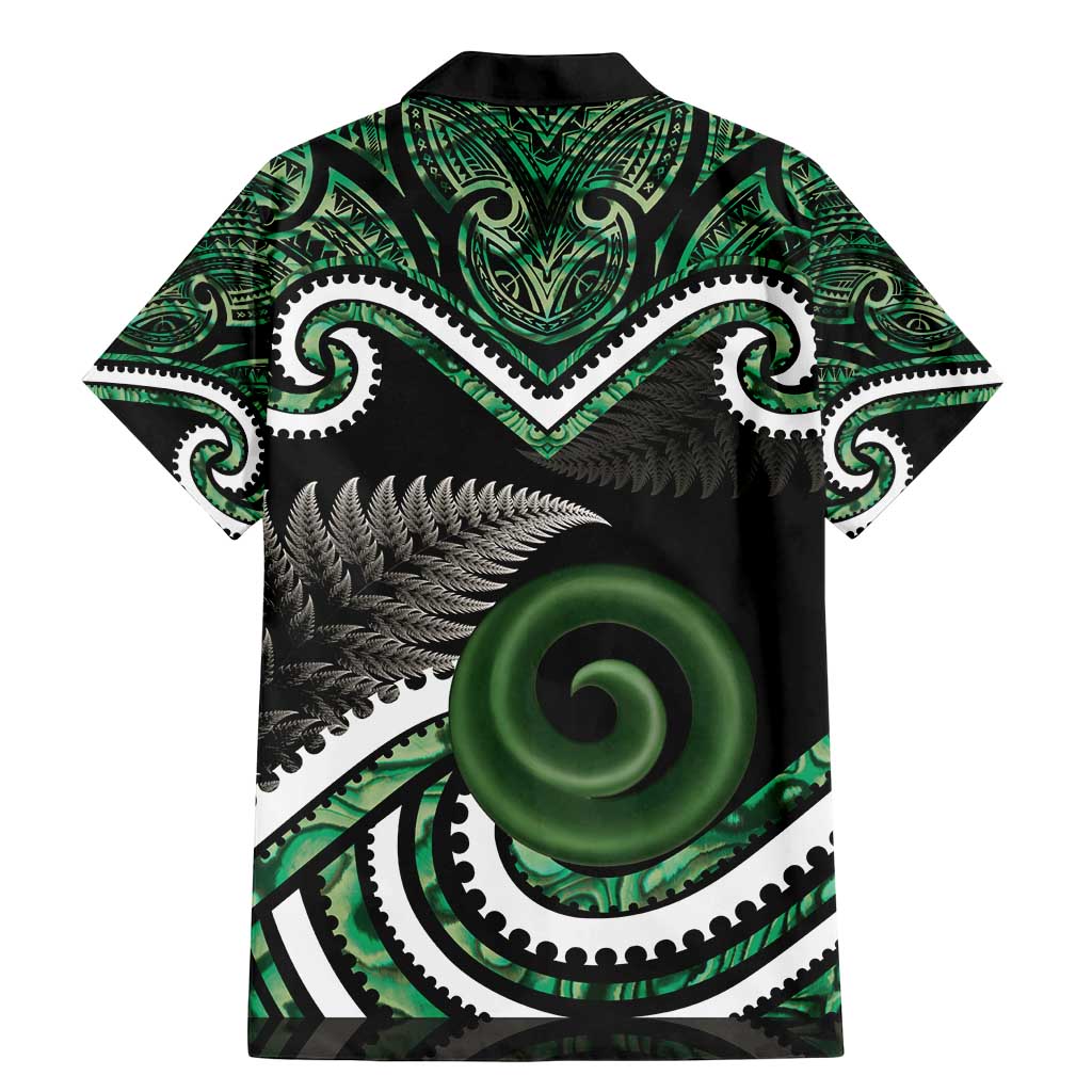 Koru Pounamu Aotearoa Family Matching Mermaid Dress and Hawaiian Shirt Maori Paua Shell Mix Silver Fern LT14 - Polynesian Pride