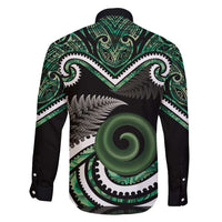 Koru Pounamu Aotearoa Family Matching Summer Maxi Dress and Hawaiian Shirt Maori Paua Shell Mix Silver Fern LT14 - Polynesian Pride