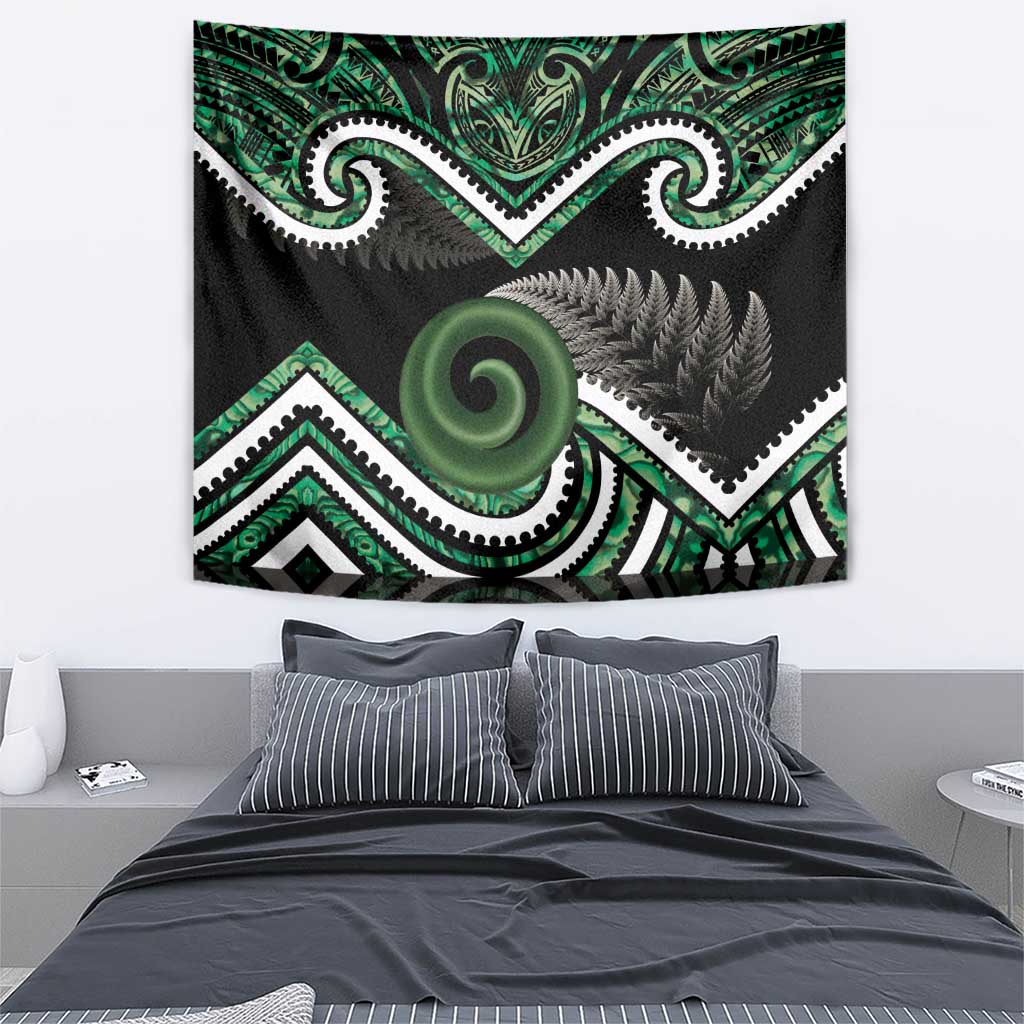 Koru Pounamu Aotearoa Tapestry Maori Paua Shell Mix Silver Fern LT14 - Polynesian Pride