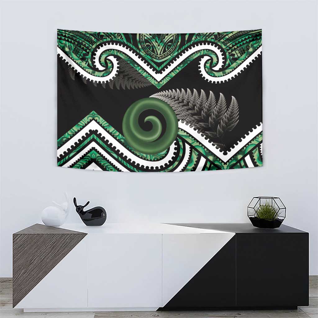 Koru Pounamu Aotearoa Tapestry Maori Paua Shell Mix Silver Fern LT14 - Polynesian Pride
