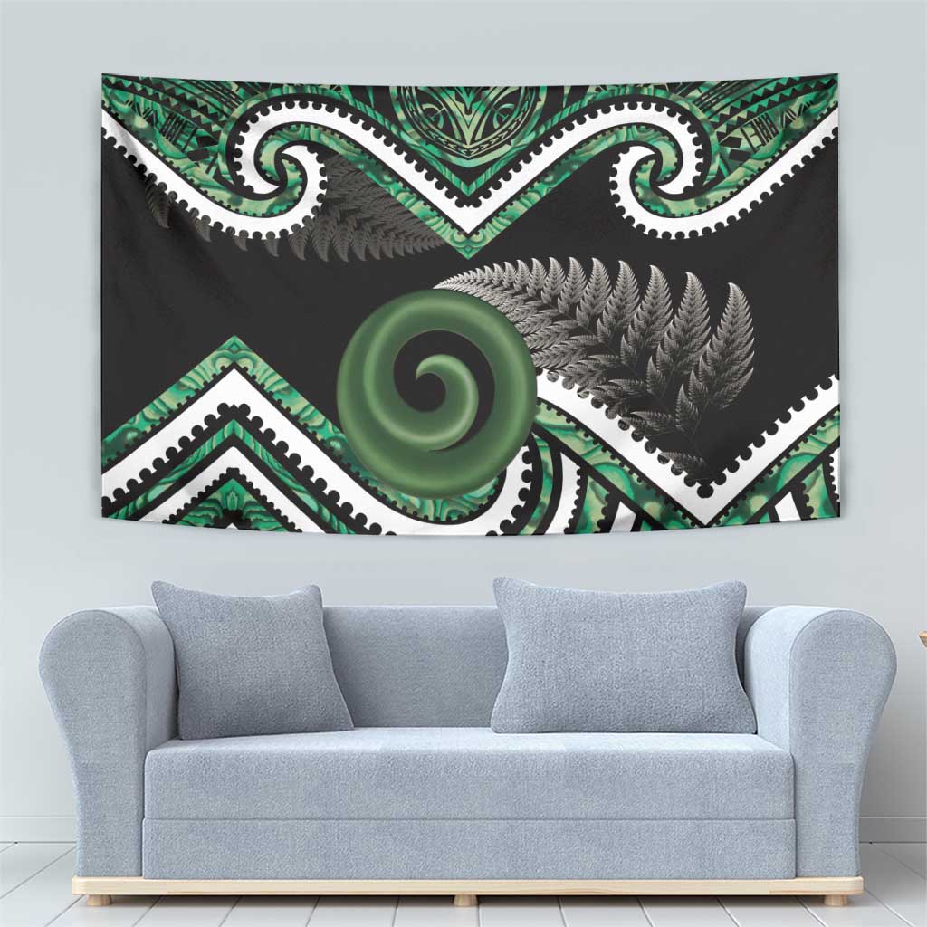 Koru Pounamu Aotearoa Tapestry Maori Paua Shell Mix Silver Fern LT14 - Polynesian Pride