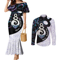 Aotearoa Pikorua Couples Matching Mermaid Dress and Long Sleeve Button Shirt NZ Twist - Bond And Love LT14 White - Polynesian Pride