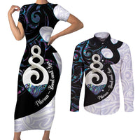 Aotearoa Pikorua Couples Matching Short Sleeve Bodycon Dress and Long Sleeve Button Shirt NZ Twist - Bond And Love LT14 White - Polynesian Pride