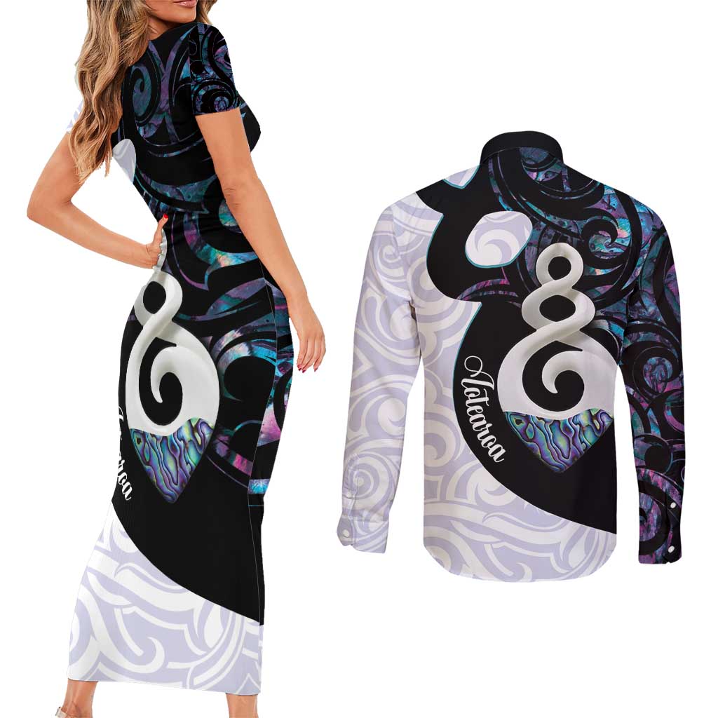 Aotearoa Pikorua Couples Matching Short Sleeve Bodycon Dress and Long Sleeve Button Shirt NZ Twist - Bond And Love LT14 - Polynesian Pride