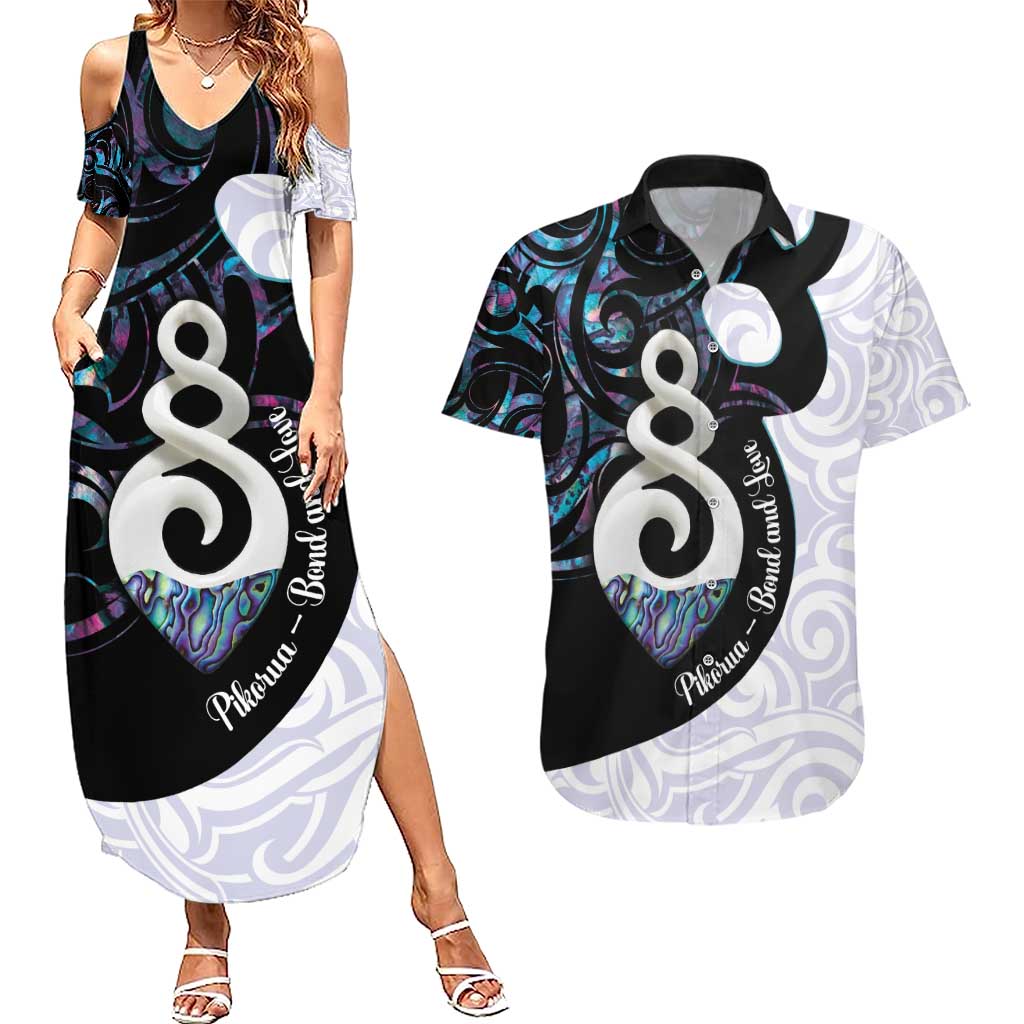 Aotearoa Pikorua Couples Matching Summer Maxi Dress and Hawaiian Shirt NZ Twist - Bond And Love LT14 White - Polynesian Pride