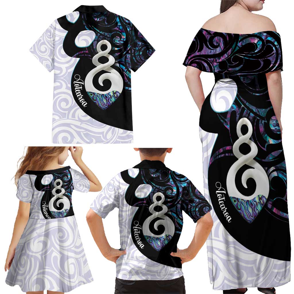 Aotearoa Pikorua Family Matching Off Shoulder Maxi Dress and Hawaiian Shirt NZ Twist - Bond And Love LT14 - Polynesian Pride