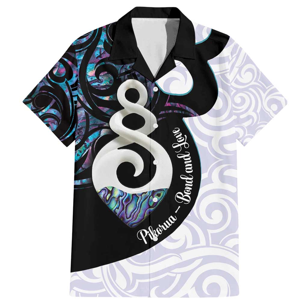 Aotearoa Pikorua Family Matching Off Shoulder Maxi Dress and Hawaiian Shirt NZ Twist - Bond And Love LT14 Dad's Shirt - Short Sleeve White - Polynesian Pride