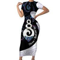 Aotearoa Pikorua Family Matching Short Sleeve Bodycon Dress and Hawaiian Shirt NZ Twist - Bond And Love LT14 Mom's Dress White - Polynesian Pride