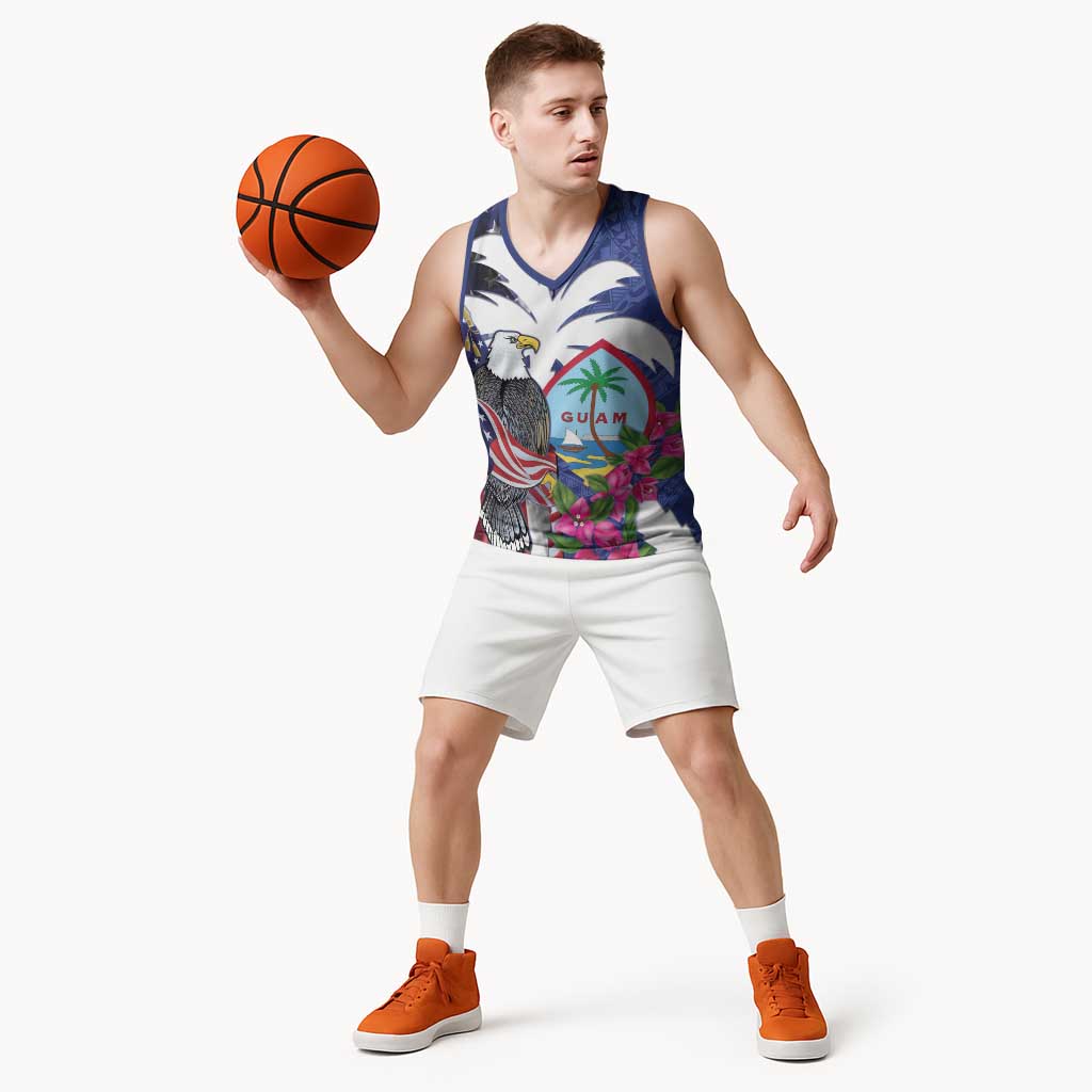 United States Guam Basketball Jersey USA Eagle Guahan Seal Bougainvillea LT14 - Polynesian Pride