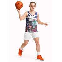 United States Guam Basketball Jersey USA Eagle Guahan Seal Bougainvillea LT14 - Polynesian Pride