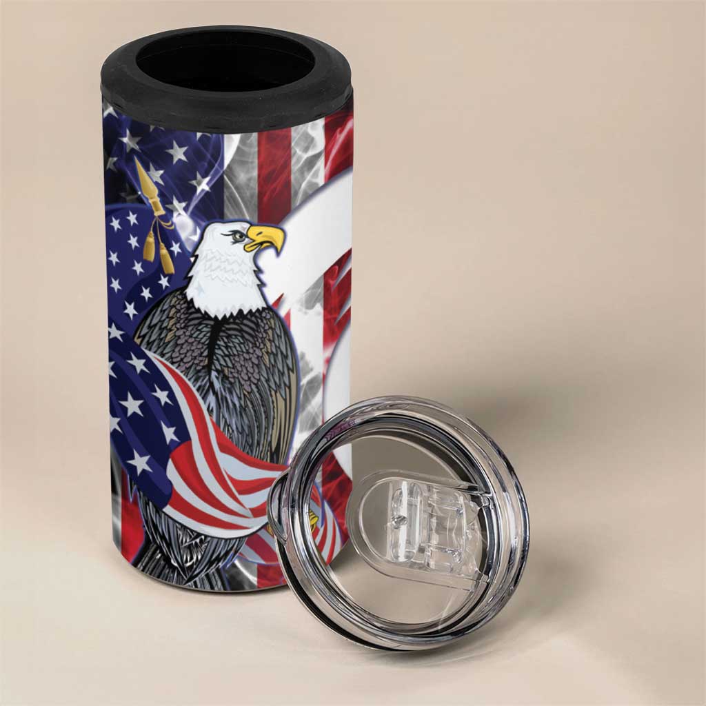 United States Guam 4 in 1 Can Cooler Tumbler USA Eagle Guahan Seal Bougainvillea LT14 - Polynesian Pride
