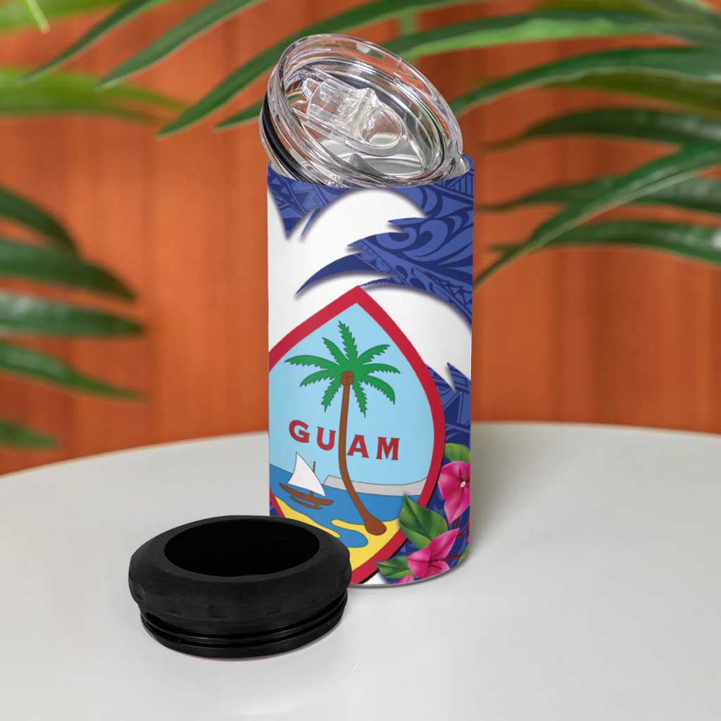 United States Guam 4 in 1 Can Cooler Tumbler USA Eagle Guahan Seal Bougainvillea LT14 - Polynesian Pride