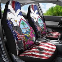 United States Guam Car Seat Cover USA Eagle Guahan Seal Bougainvillea LT14 - Polynesian Pride