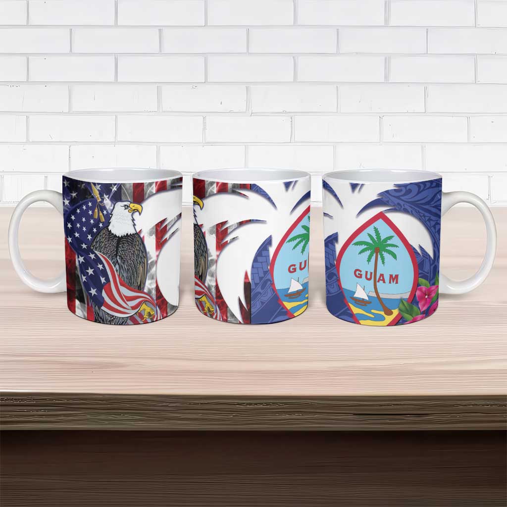 United States Guam Ceramic Mug USA Eagle Guahan Seal Bougainvillea - Polynesian Pride