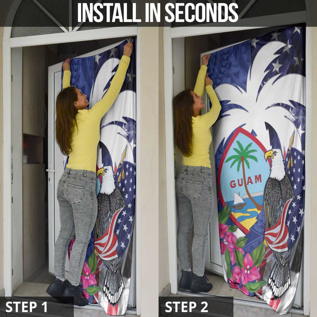 United States Guam Door Cover USA Eagle Guahan Seal Bougainvillea LT14 - Polynesian Pride