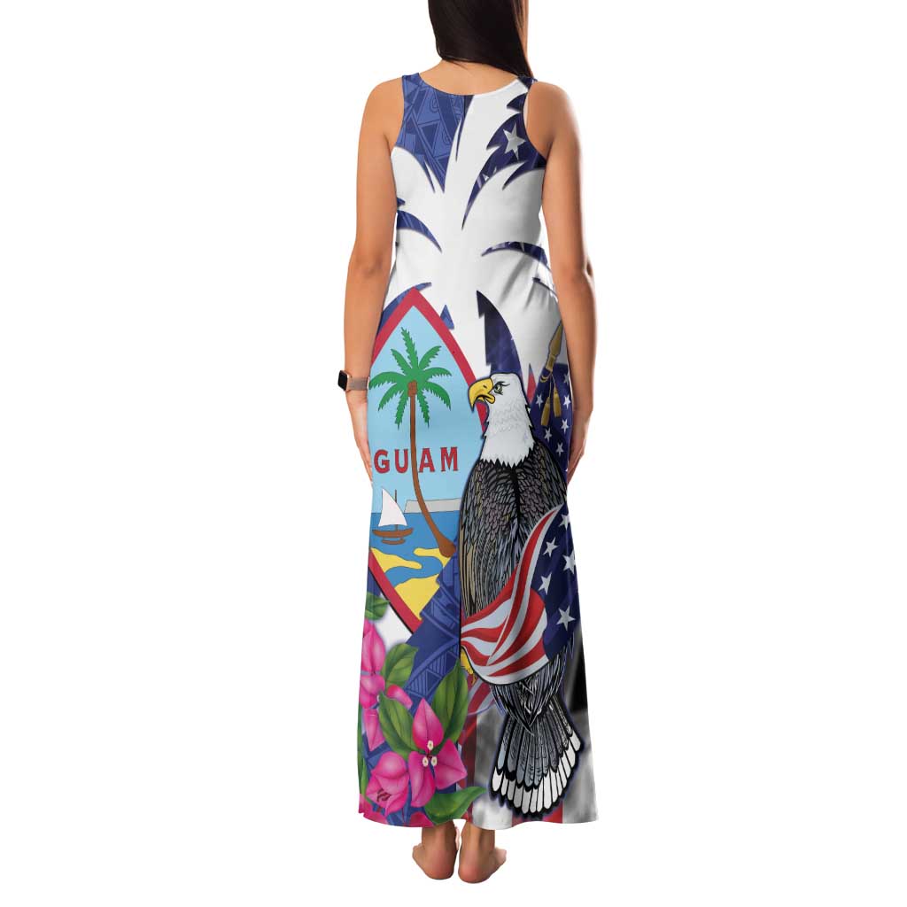 United States Guam Family Matching Tank Maxi Dress and Hawaiian Shirt USA Eagle Guahan Seal Bougainvillea LT14 - Polynesian Pride