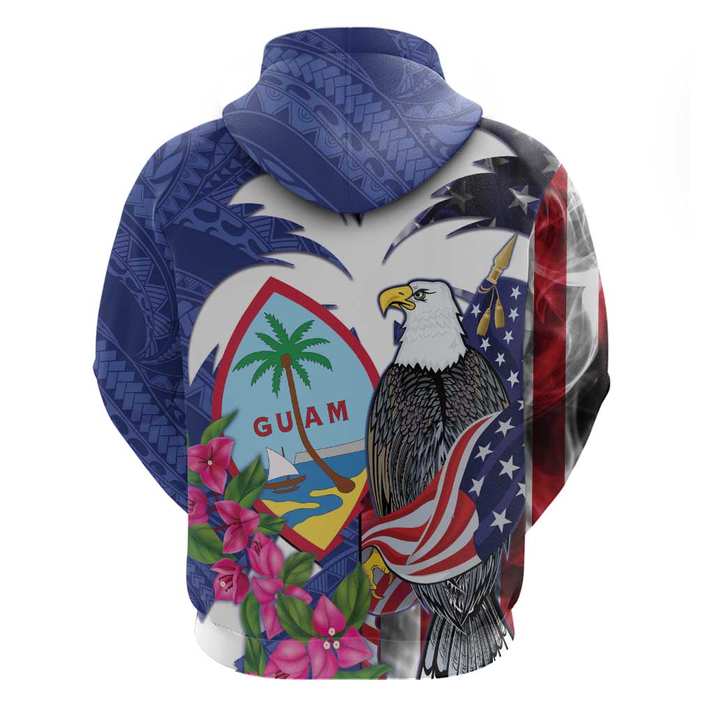 United States Guam Hoodie USA Eagle Guahan Seal Bougainvillea LT14 - Polynesian Pride