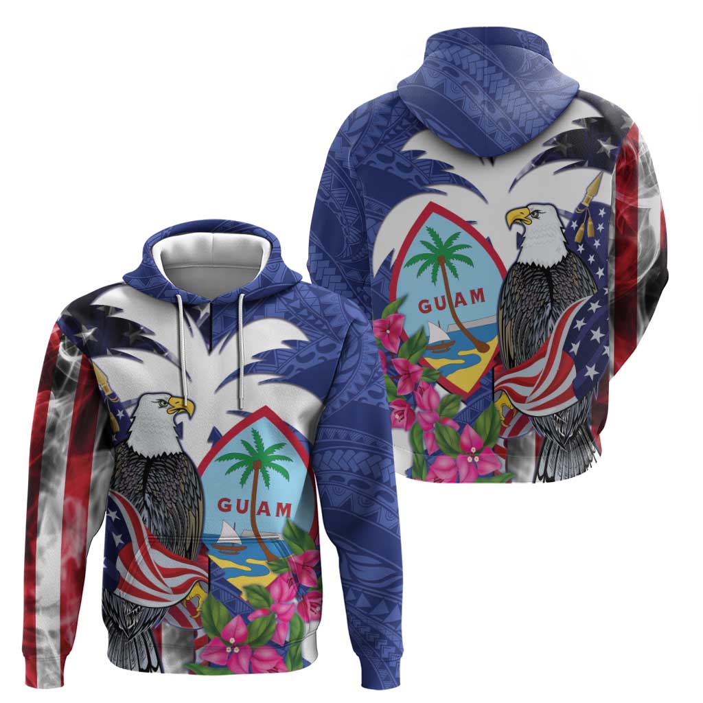 United States Guam Hoodie USA Eagle Guahan Seal Bougainvillea LT14 - Polynesian Pride