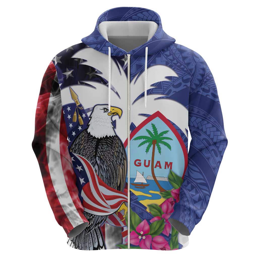 United States Guam Hoodie USA Eagle Guahan Seal Bougainvillea LT14 - Polynesian Pride