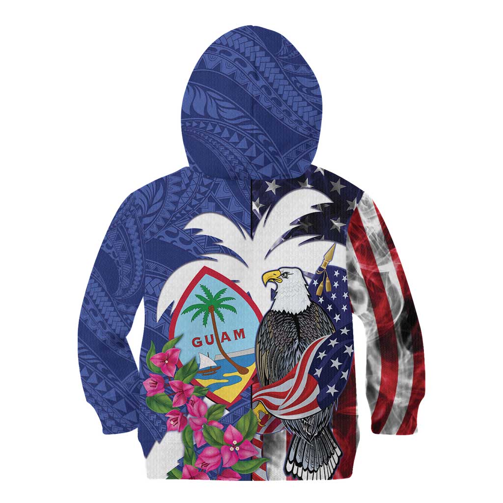 United States Guam Kid Hoodie USA Eagle Guahan Seal Bougainvillea LT14 - Polynesian Pride