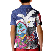United States Guam Kid Polo Shirt USA Eagle Guahan Seal Bougainvillea LT14 - Polynesian Pride