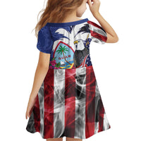 United States Guam Kid Short Sleeve Dress USA Eagle Guahan Seal Bougainvillea LT14 - Polynesian Pride