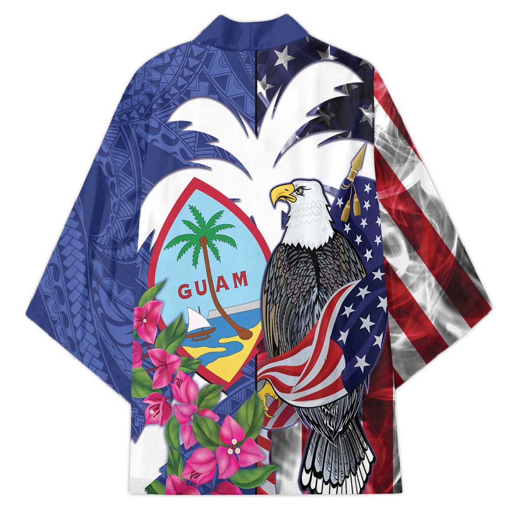 United States Guam Kimono USA Eagle Guahan Seal Bougainvillea LT14 - Polynesian Pride