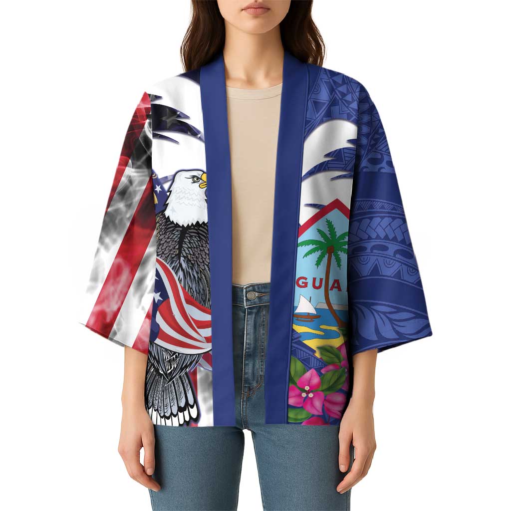 United States Guam Kimono USA Eagle Guahan Seal Bougainvillea LT14 - Polynesian Pride