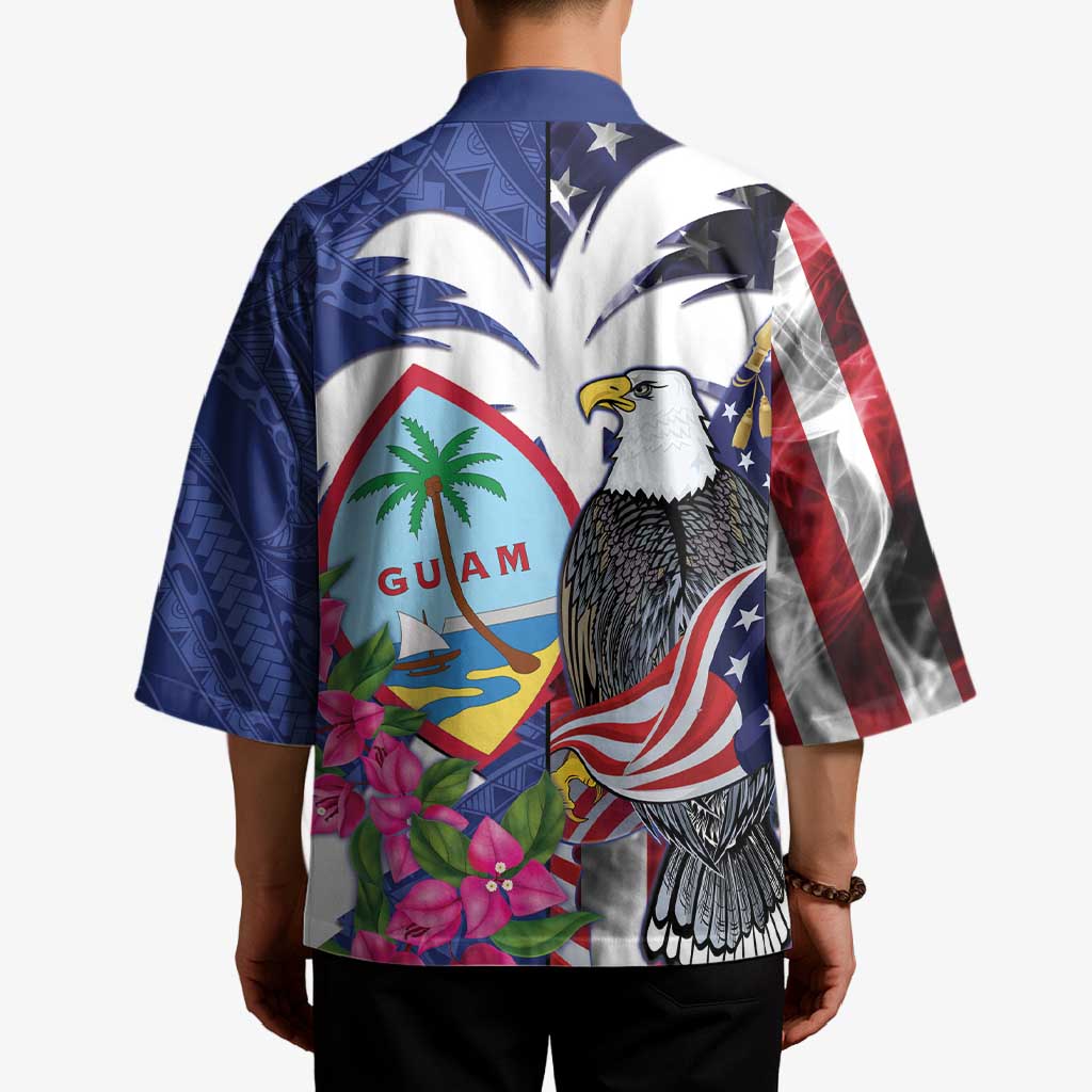 United States Guam Kimono USA Eagle Guahan Seal Bougainvillea LT14 - Polynesian Pride