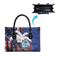 United States Guam Leather Bag USA Eagle Guahan Seal Bougainvillea - Polynesian Pride