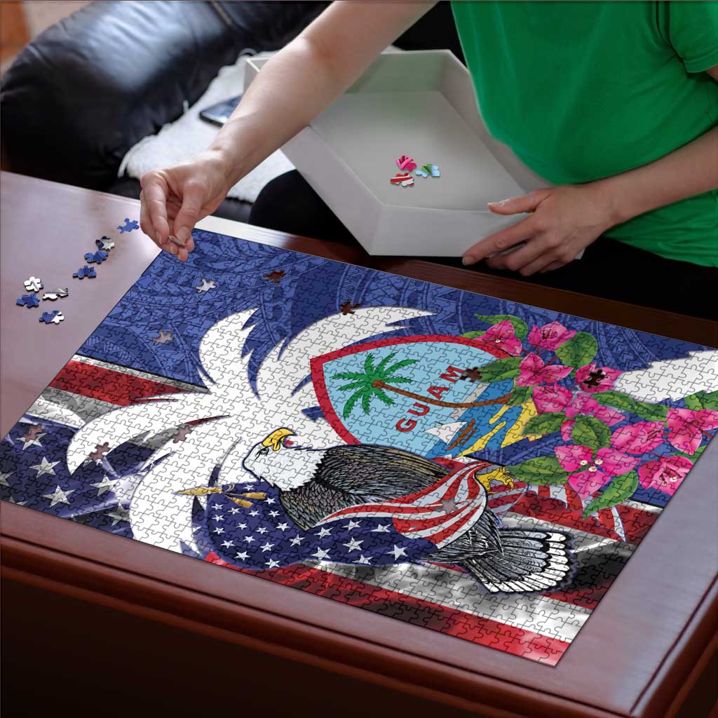 United States Guam Puzzle USA Eagle Guahan Seal Bougainvillea - Polynesian Pride