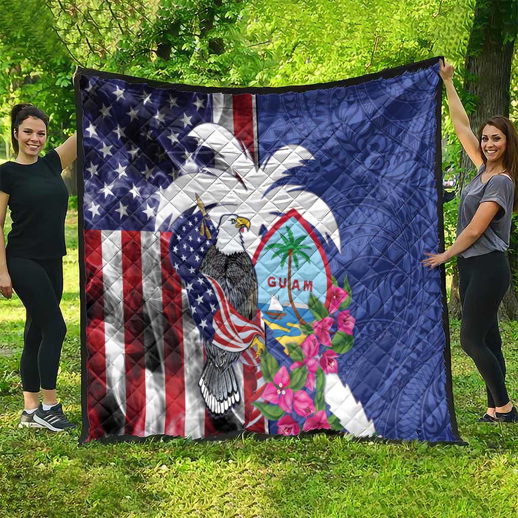 United States Guam Quilt USA Eagle Guahan Seal Bougainvillea LT14 - Polynesian Pride