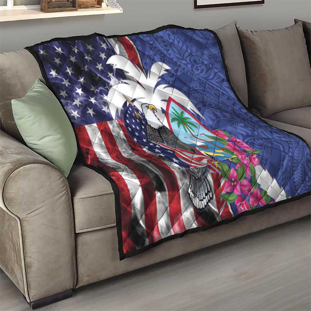 United States Guam Quilt USA Eagle Guahan Seal Bougainvillea LT14 - Polynesian Pride