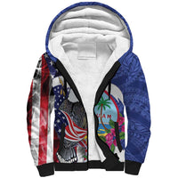 United States Guam Sherpa Hoodie USA Eagle Guahan Seal Bougainvillea LT14 Unisex Blue - Polynesian Pride