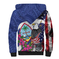 United States Guam Sherpa Hoodie USA Eagle Guahan Seal Bougainvillea LT14 - Polynesian Pride