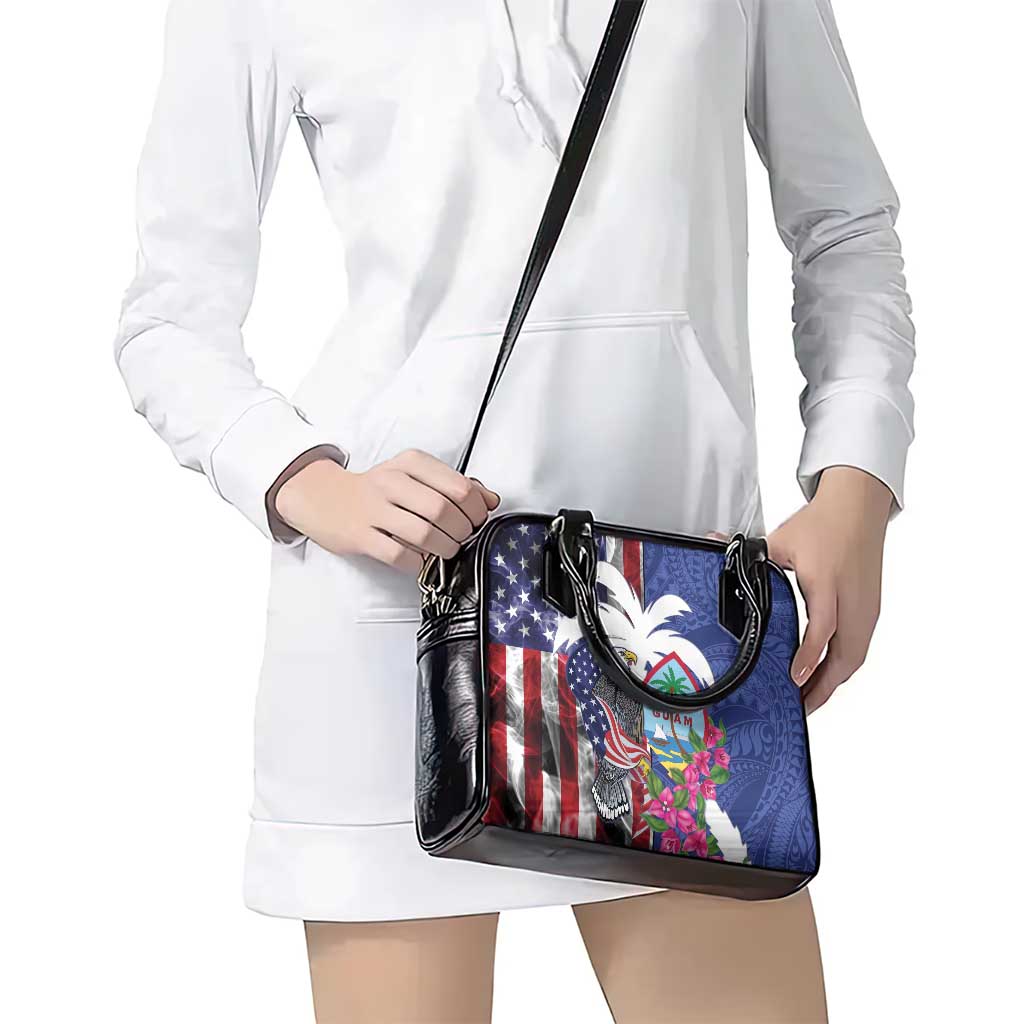 United States Guam Shoulder Handbag USA Eagle Guahan Seal Bougainvillea - Polynesian Pride