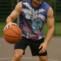 United States Guam Sleeveless Hoodie USA Eagle Guahan Seal Bougainvillea LT14 - Polynesian Pride