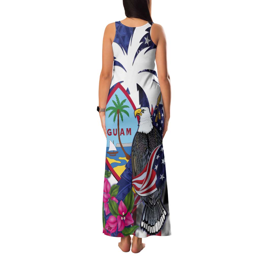 United States Guam Tank Maxi Dress USA Eagle Guahan Seal Bougainvillea LT14 - Polynesian Pride