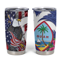 United States Guam Tumbler Cup USA Eagle Guahan Seal Bougainvillea LT14 Blue - Polynesian Pride