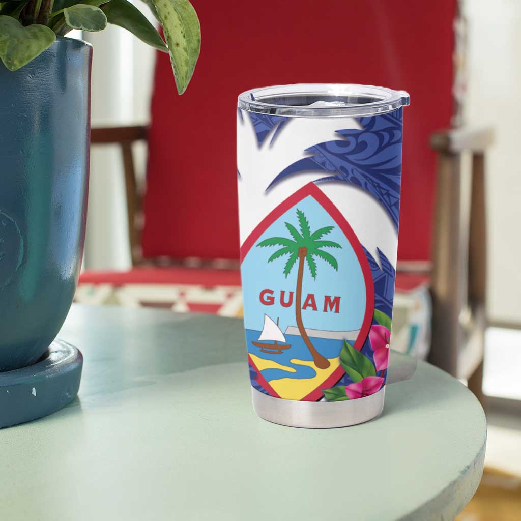 United States Guam Tumbler Cup USA Eagle Guahan Seal Bougainvillea LT14 - Polynesian Pride