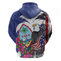 United States Guam Zip Hoodie USA Eagle Guahan Seal Bougainvillea LT14 - Polynesian Pride