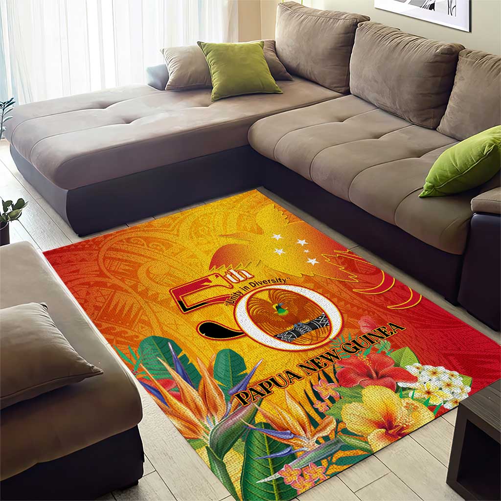 Papua New Guinea Independence Day Area Rug 50th Anniversary Unity in Diversity LT14 - Polynesian Pride