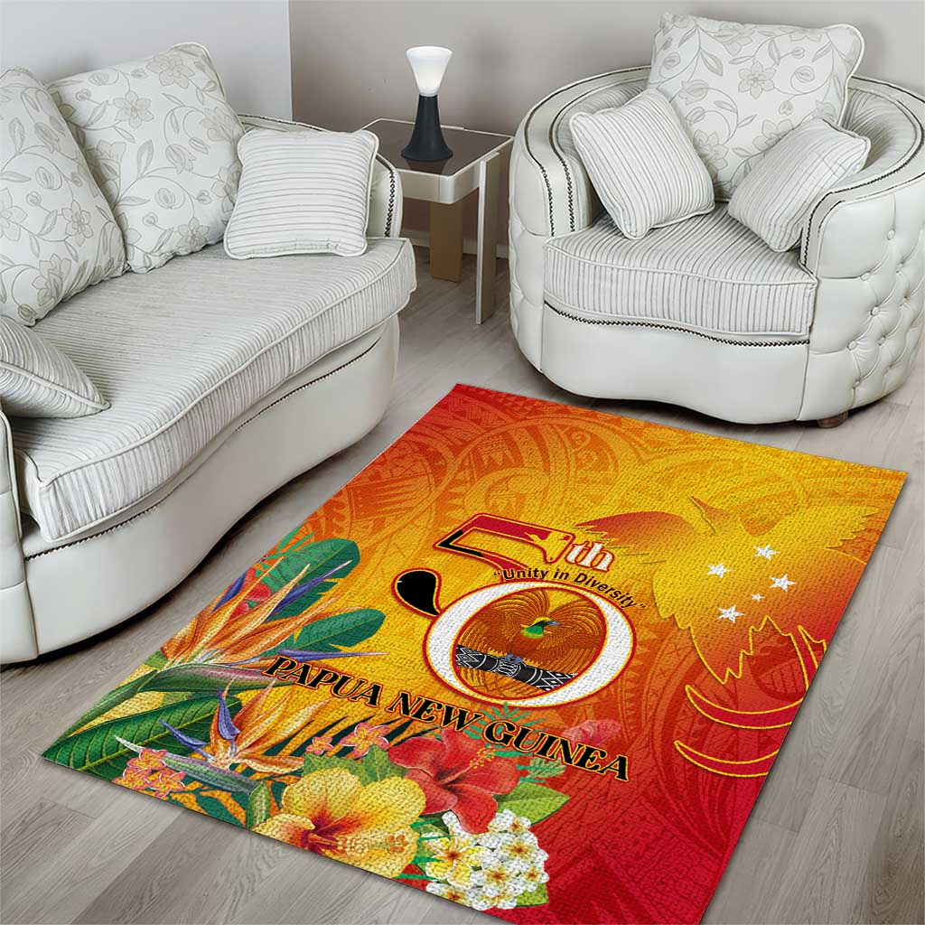 Papua New Guinea Independence Day Area Rug 50th Anniversary Unity in Diversity LT14 - Polynesian Pride