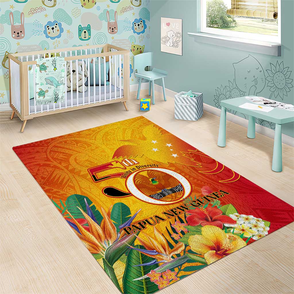 Papua New Guinea Independence Day Area Rug 50th Anniversary Unity in Diversity LT14 - Polynesian Pride