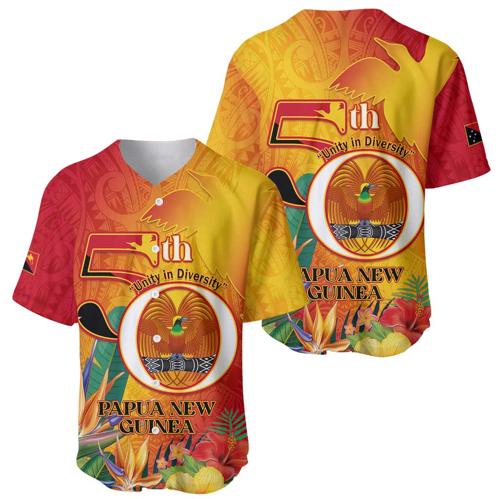 Papua New Guinea Independence Day Baseball Jersey 50th Anniversary Unity in Diversity LT14 - Polynesian Pride