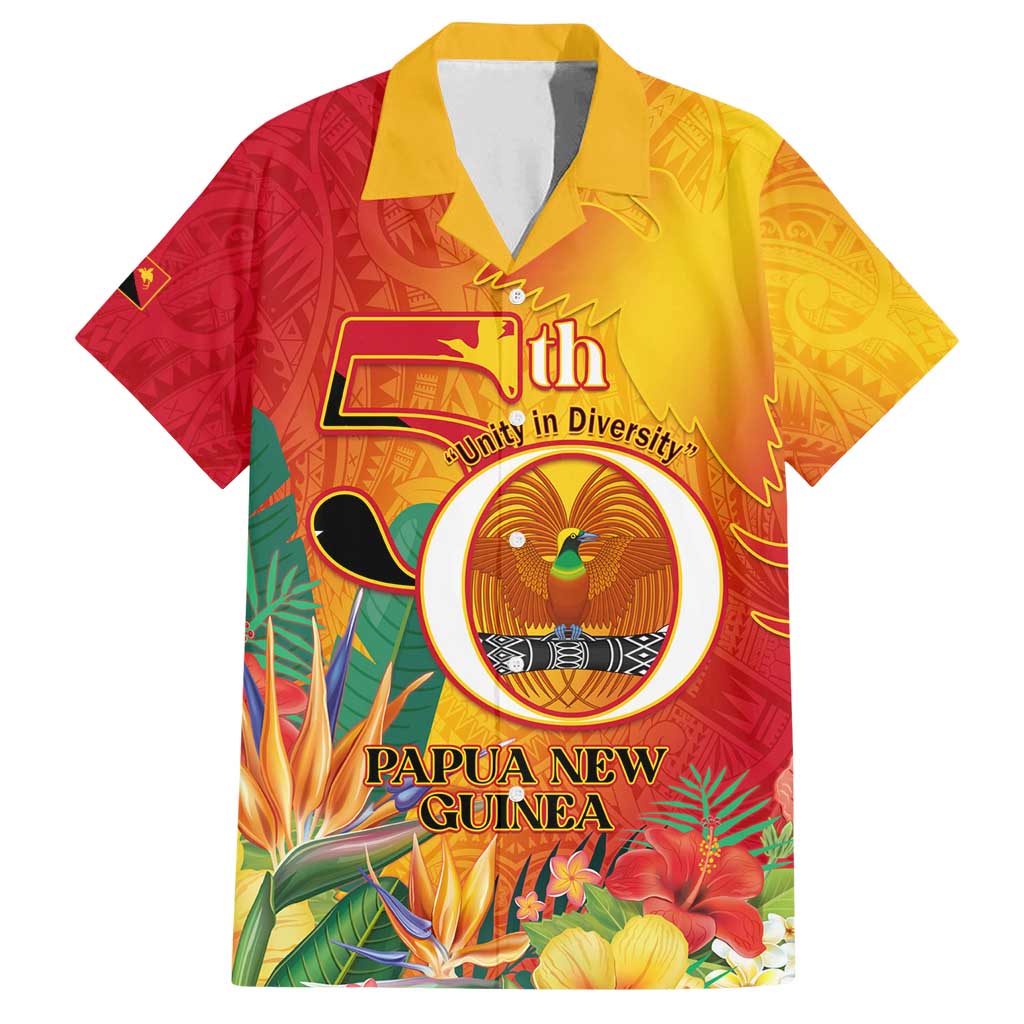 Papua New Guinea Independence Day Family Matching Long Sleeve Bodycon Dress and Hawaiian Shirt 50th Anniversary Unity in Diversity LT14 Dad's Shirt - Short Sleeve Red - Polynesian Pride