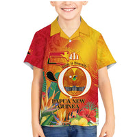 Papua New Guinea Independence Day Family Matching Mermaid Dress and Hawaiian Shirt 50th Anniversary Unity in Diversity LT14 Son's Shirt Red - Polynesian Pride