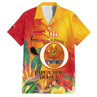 Papua New Guinea Independence Day Family Matching Puletasi and Hawaiian Shirt 50th Anniversary Unity in Diversity LT14 Dad's Shirt - Short Sleeve Red - Polynesian Pride